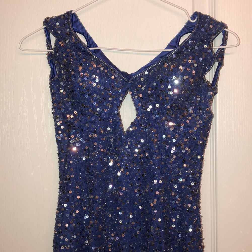 Purple sequins prom dress